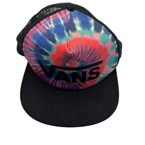 Vans Other - Vans Black Mesh Trucker Hat With Pink Tie Dye And Adjustable Strap
